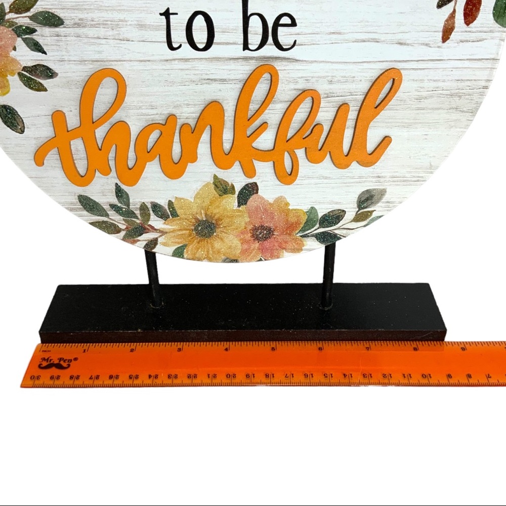 !! Sold !! Autumn Table Decor Pedestal Sign Tis The Season To be Thankful - Picture 14 of 16